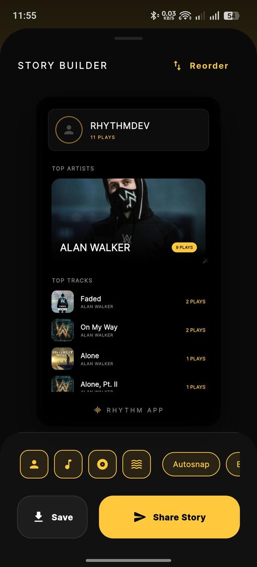 Rhythm App Profile Share Card